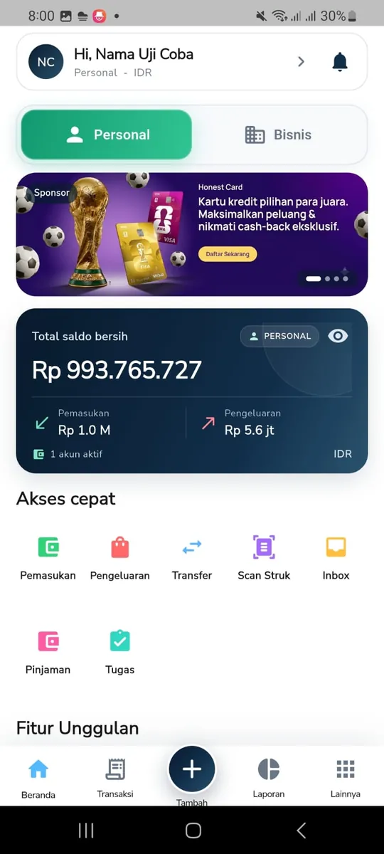Dashboard Personal MONQURO