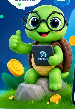 Mascot kura-kura MONQURO berkacamata
