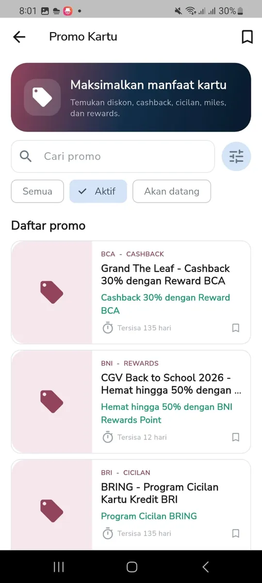 Fitur Promo Kartu MONQURO